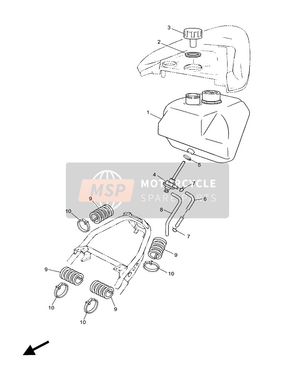 Yamaha CS50Z JOG RR 2004 Fuel Tank for a 2004 Yamaha CS50Z JOG RR